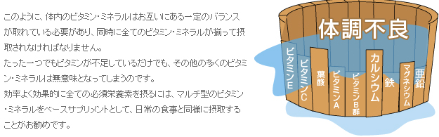 ビタミン・ミネラルの桶理論（リービッヒの桶理論）